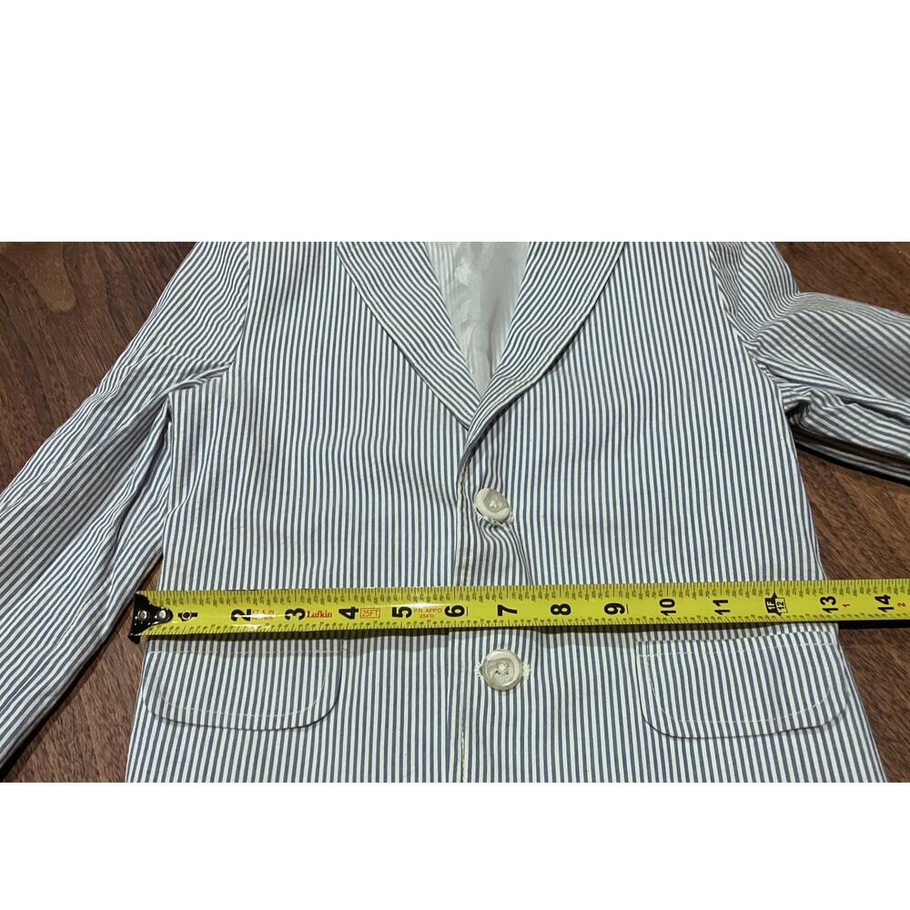 The Children’s Place (?) Boys Seersucker Blazer Size 6 Blue White Stripe Cotton - Picture 5 of 8